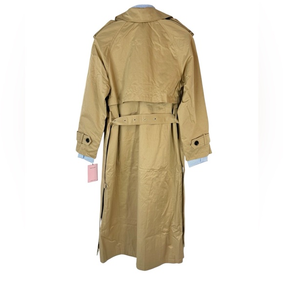 Anthropologie Avec Les Filles Poplin Shirting Belted Trench Coat Medium - Picture 11 of 16